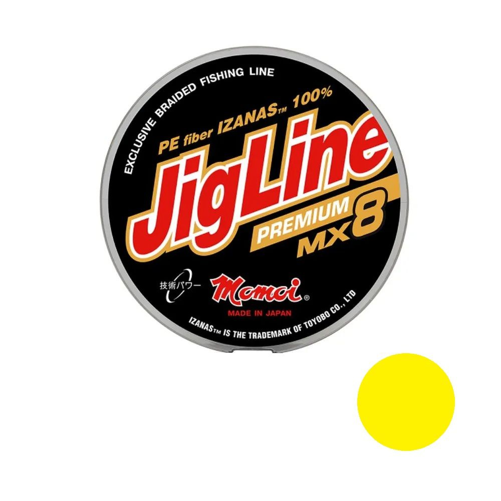 Плетеный шнур JigLine Premium WX8, желтый 0,30 мм, 26 кг, 100 м, #1