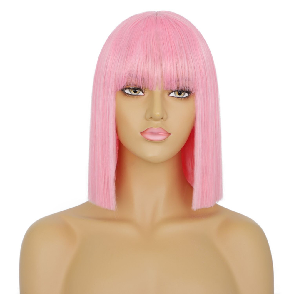 Парик на голове Бобо, женские короткие прямые волосы с челкой, цветной парик  #1