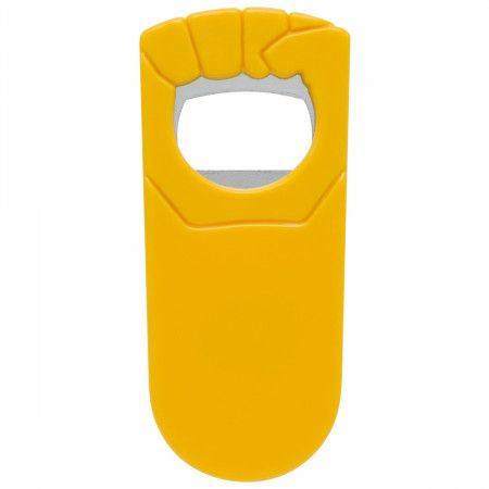Открывашка-кулачок, пластик, желтый. Открывалка под нанесение логотипа термопечатью, Sponsor  #1