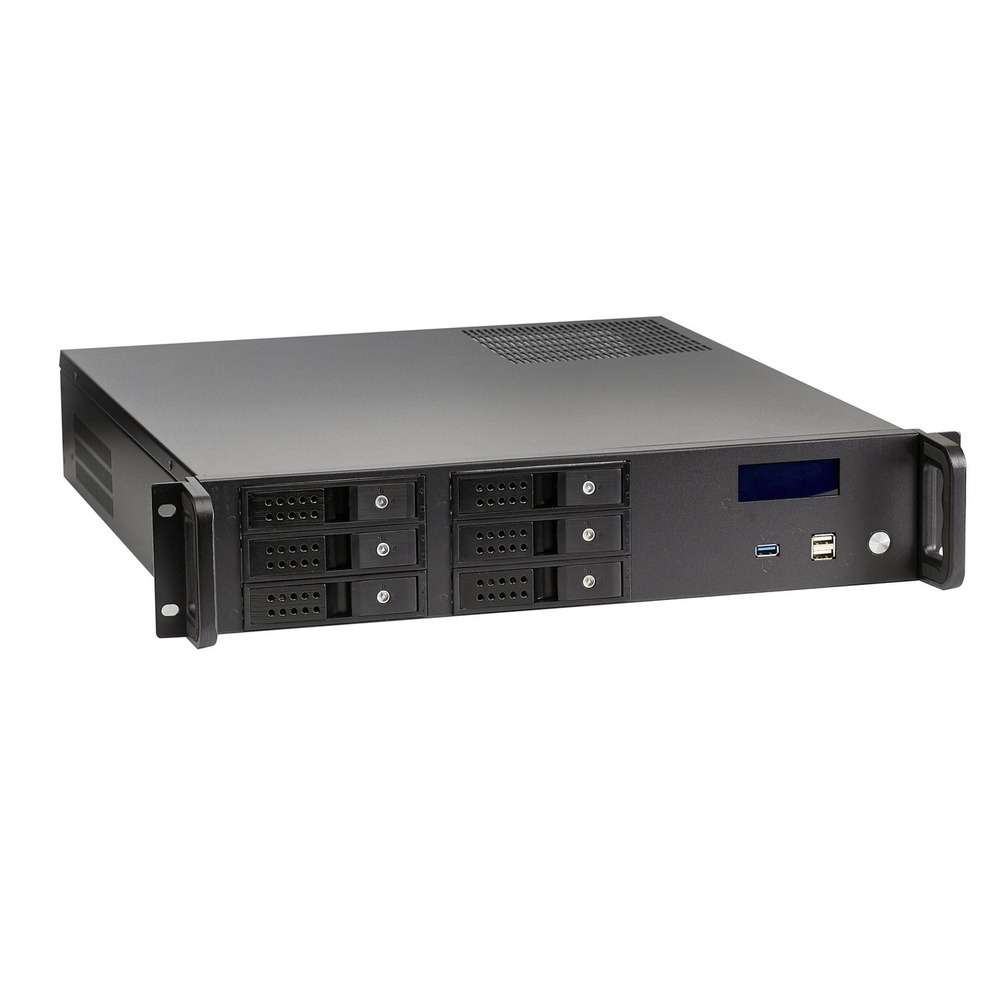 Серверный корпус ExeGate Pro 2U480-HS06 (RM 19", высота 2U, глубина 480, без БП, 6xHotSwap, USB)  #1