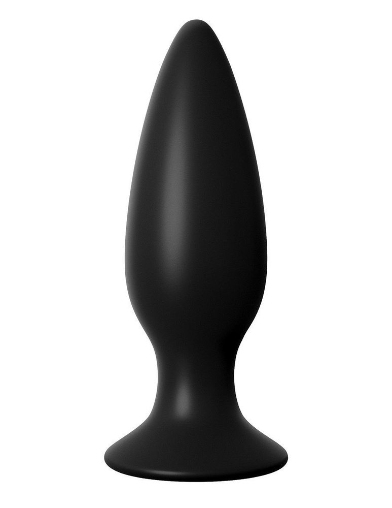 Чёрная большая анальная вибропробка Large Rechargeable Anal Plug - 13,5 см.  #1