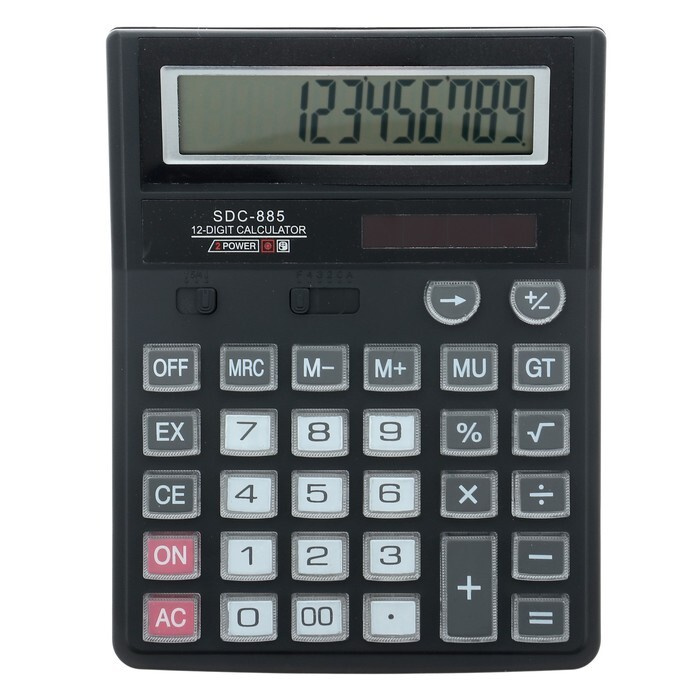 Калькулятор настольный, 12-разрядный, SDC-885, двойное питание  #1
