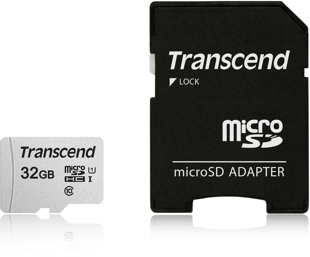 Transcend Карта памяти MicroSD 32GB + адаптер / TS32GUSD300S-A #1