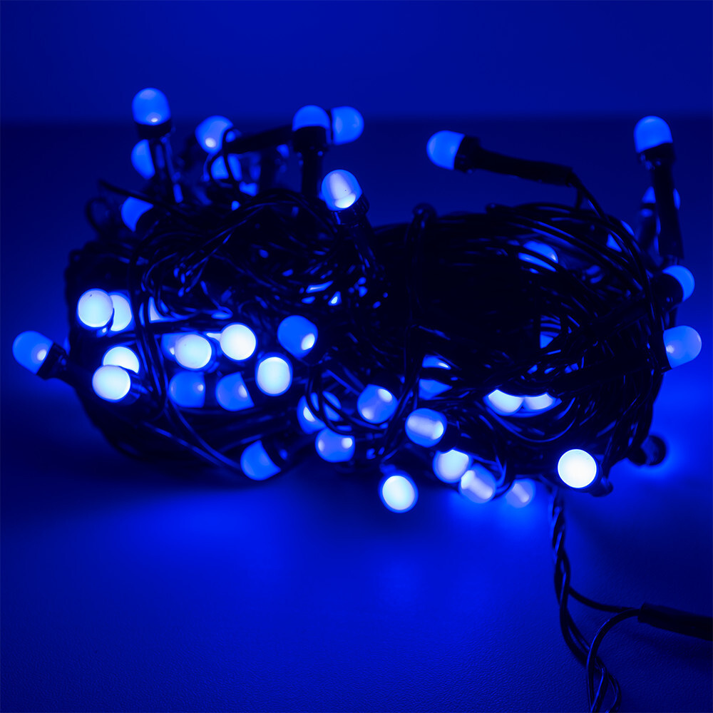 Гирлянда светодиодная FUNRAY "Минишарики", длина 10М, 100LED, синий, зеленый шнур, 8 режимов  #1