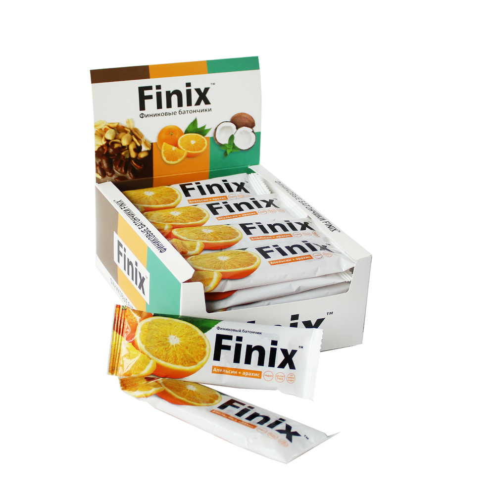 Финиковый батончик "Finix" с арахисом и апельсином 24 шт по 30 г  #1
