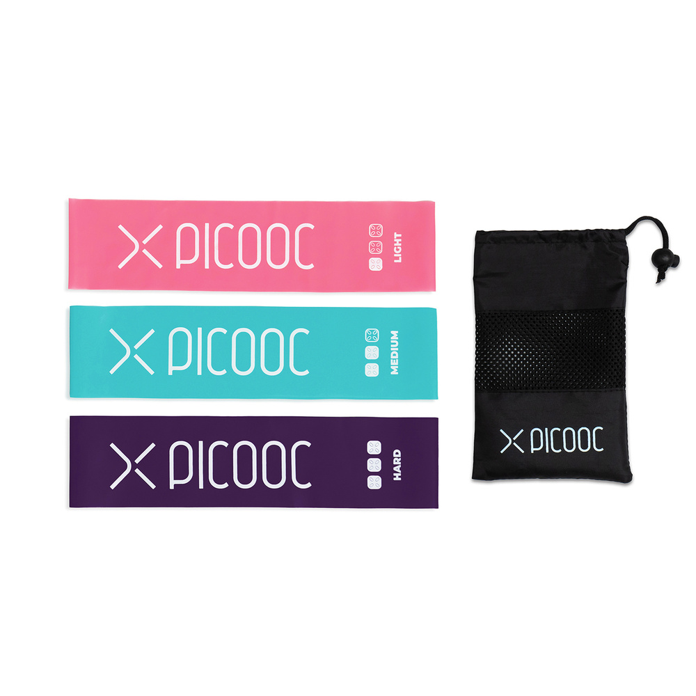Фитнес-ленты Picooc набор 3 шт. + видеоуроки и мешочек для хранения в подарок (резинки для фитнеса)  #1