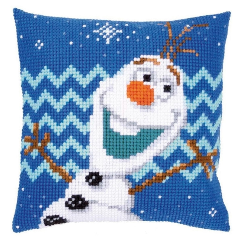 PN-0165925 Disney Frozen Olaf. Подушка. Набор для вышивки нитками. Vervaco  #1