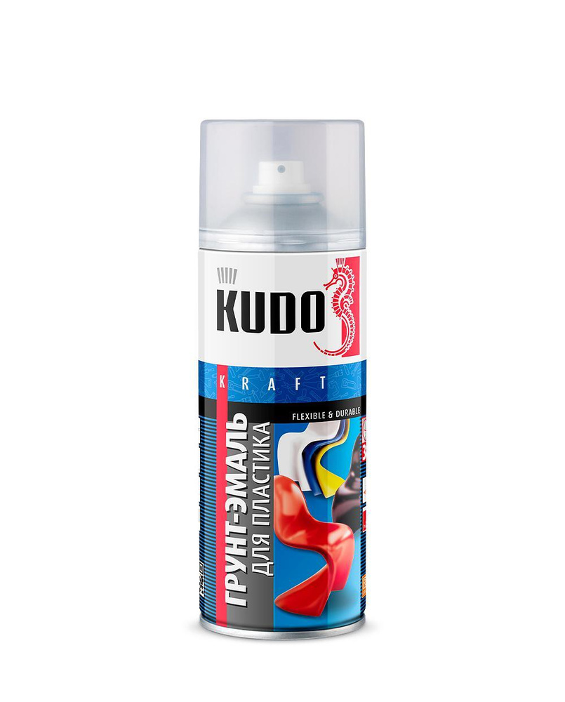 Грунт-эмаль для пластика 520 мл аэрозоль KUDO, RAL7021 графит акриловый KU-6004  #1