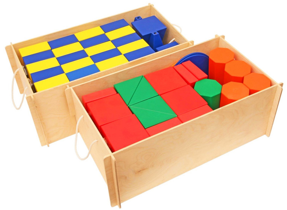 Напольный конструктор Краснокамская игрушка "Поликарпова", деревянный игровой набор для строительства #1