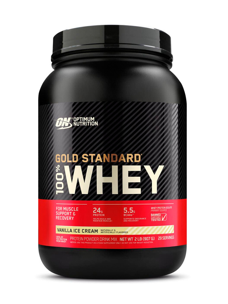 Сывороточный протеин Optimum Nutrition Gold Standard 100% Whey 907 гр Ванильное мороженое  #1