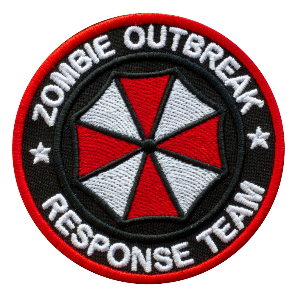 Нашивка (шеврон, патч) на липучке, Стежкофф, "Zombie Outbreak Response Team", черный, 8,5 см, 1 штука #1