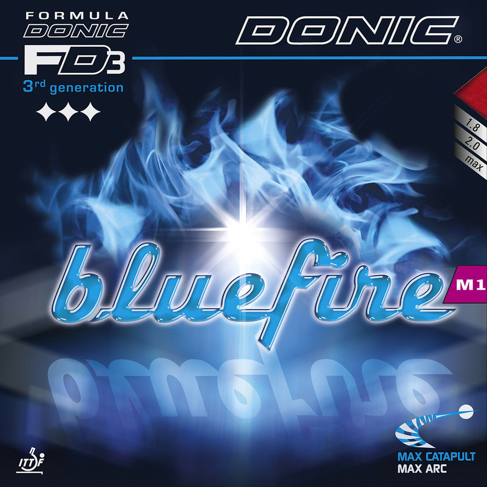 Накладка для ракетки настольного тенниса DONIC Bluefire M1, Черный, толщина губки max  #1