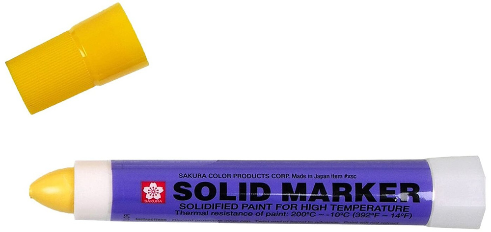 Маркер мастика для неровных и шершавых поверхностей Sakura Solid, желтый  #1