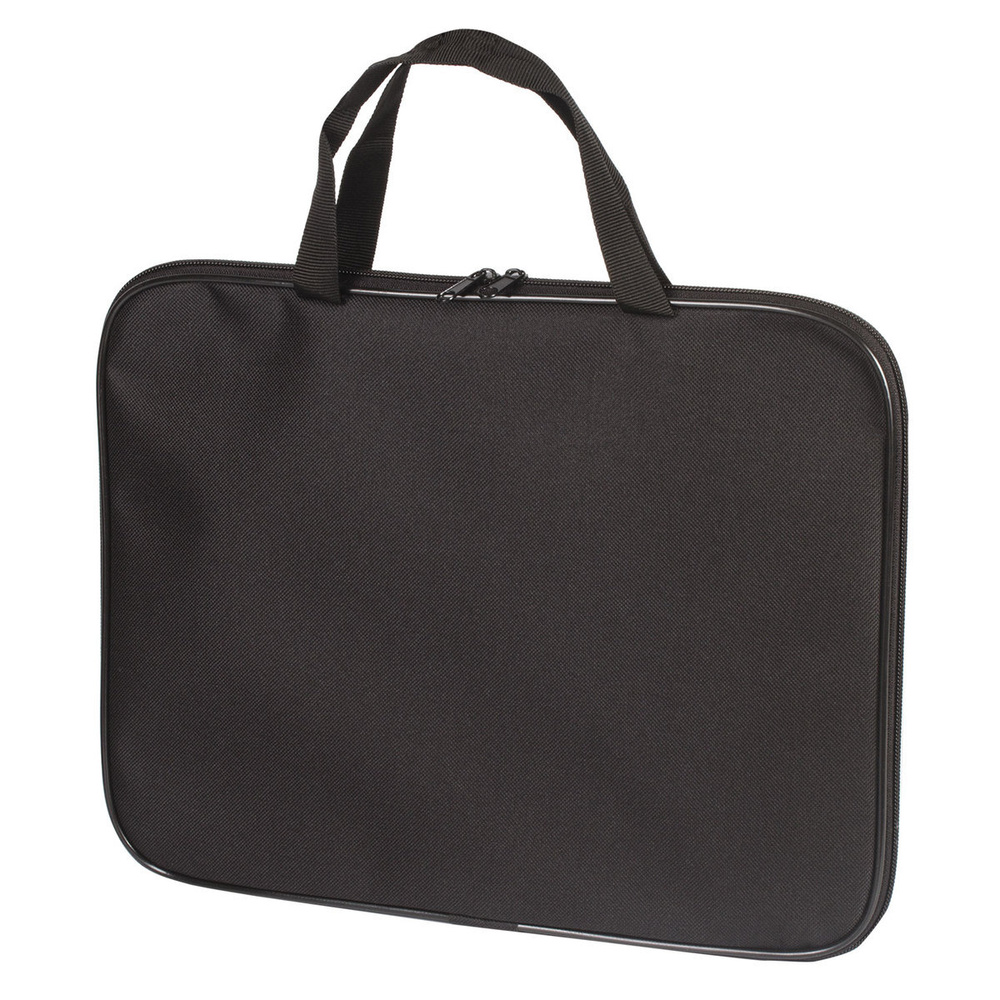Папка сумка портфель для документов и школы с ручками на молнии А4, черная, 350х270 мм  #1