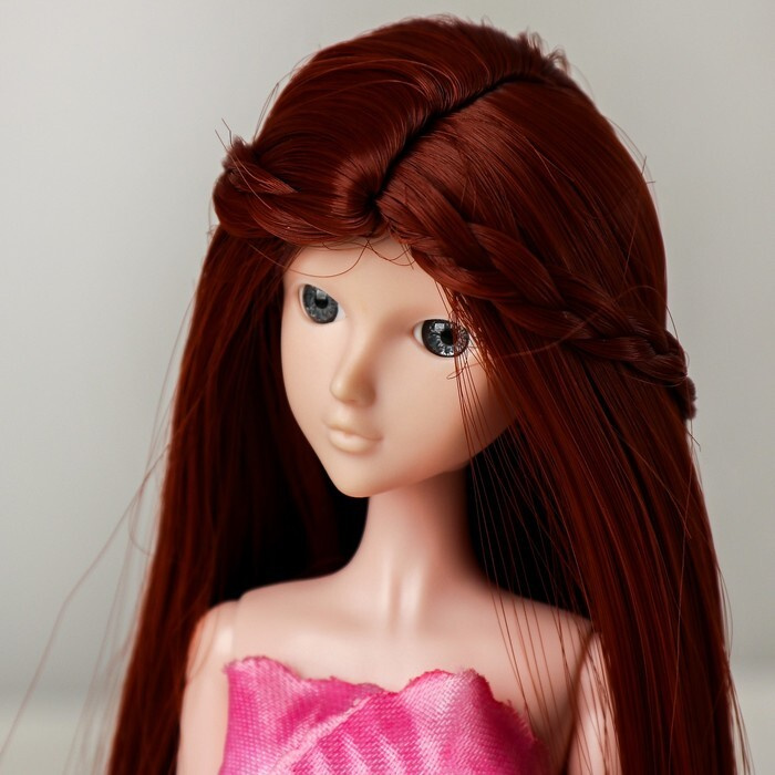 Волосы для кукол "Прямые с косичками" размер маленький, цвет 350  #1