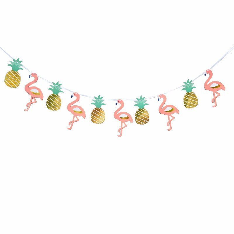Гирлянда растяжка Фламинго - ананас, 300см, гавайская вечеринка  #1
