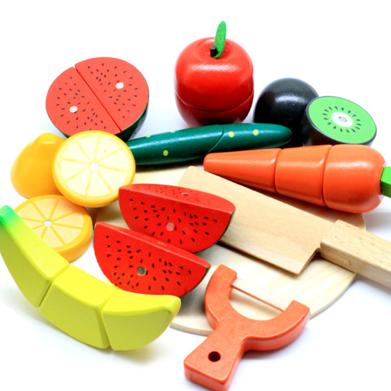 Детские игрушечные продукты - Игрушечные фрукты и овощи - Набор Фруктов и овощей с разносом