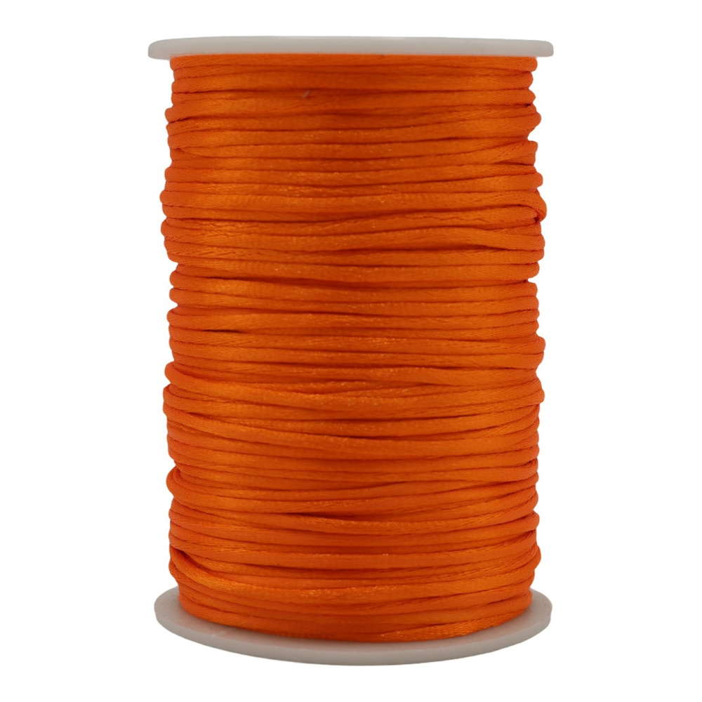Шнур атласный, для воздушных петель, цвет: оранжевый , 2 мм x 90 м  #1