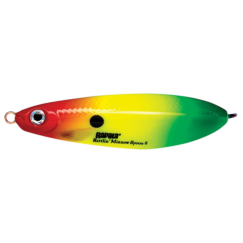 Блесна колебалка незацепляйка RAPALA Rattlin' Minnow Spoon 08 цвет RYGR 8 см. - 16 гр приманка с шумовой #1