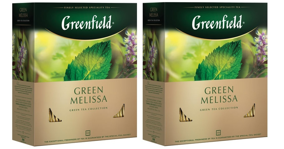 Чай GREENFIELD (Гринфилд) "Green Melissa", зеленый, с мятой, 100 пакетиков в конвертах по 1,5 г, 0879 #1