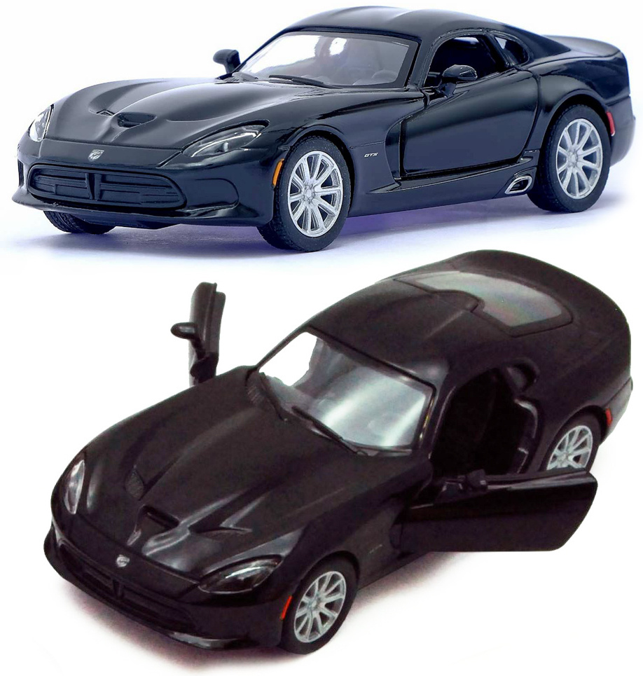 Машинка металлическая Kinsmart 1:32 2013 SRT Dodge Viper GTS инерционная, двери открываются / Черный #1