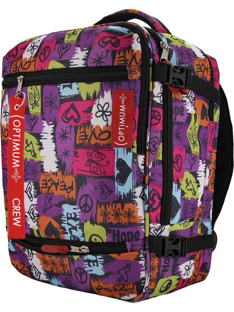 Рюкзак сумка чемодан для Визз Эйр ручная кладь 40 30 20 24 литра Optimum Wizz Air RL, хиппи  #1