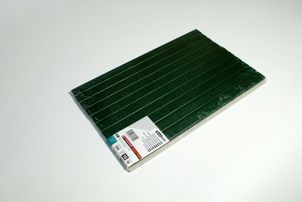 Канал Slim зеленый 16мм А4 304мм с покрытием "ткань" для биндера Metalbind (10шт)  #1
