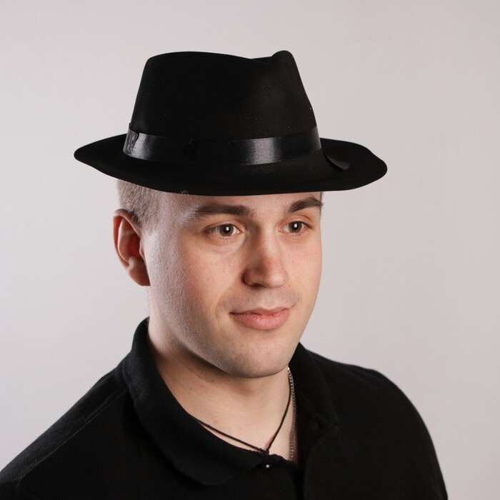 Карнавальная шляпа с кантом, р-р 56-58 см, цвет черный #1