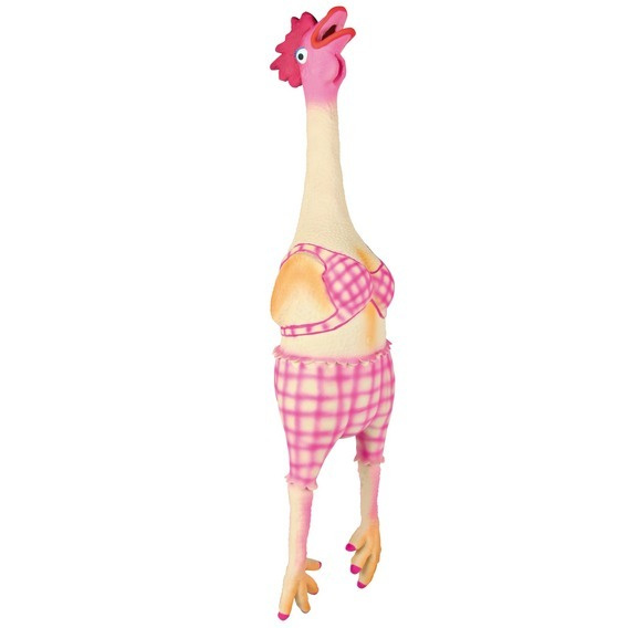 Trixie Игрушка Курица для собак, с имитацией кудахтанья курицы, латексная, 48 см  #1