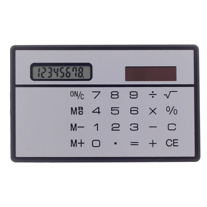 Калькулятор плоский, 8-разрядный, серебристый корпус #1