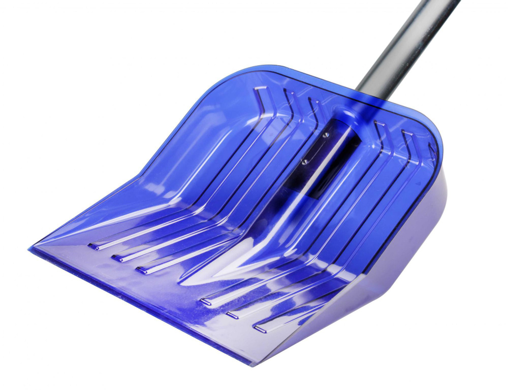 Лопата для уборки снега Альтернатива, с алюминиевым черенком, 430 x 420 мм, синяя  #1