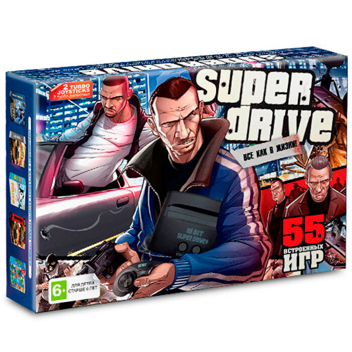 Игровая приставка 16-bit Super Drive GTA + 55 игр #1