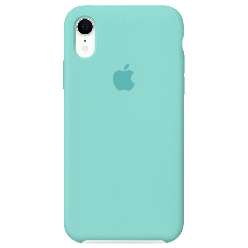 Силиконовый чехол для смартфона Silicone Case на iPhone Xr / Айфон Xr с логотипом, бирюзовый  #1
