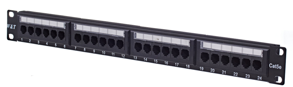 WTLAN патч-панель 19", 24 порта RJ-45, категории 5Е, Krone IDC WT-2029A-KR-24 ports  #1