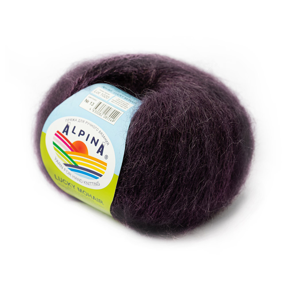 Пряжа ALPINA "LUCKY MOHAIR" 60% кид мохер, 40% акрил 50 г 150 м №13 фиолетовый  #1