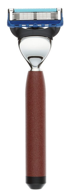 Станок для бритья мужской из алюминия и никелированной латуни, красно-черный матовый, IL Ceppo, RA304F #1
