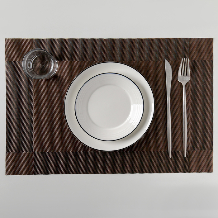 Салфетка сервировочная на стол Шахматы, 45x30 см цвет коричневый 12 шт  #1