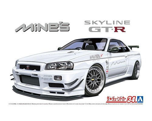 Сборная модель AOSHIMA 34k Mine's BNR34 SKYLINE GT-R '02 , 1/24 #1