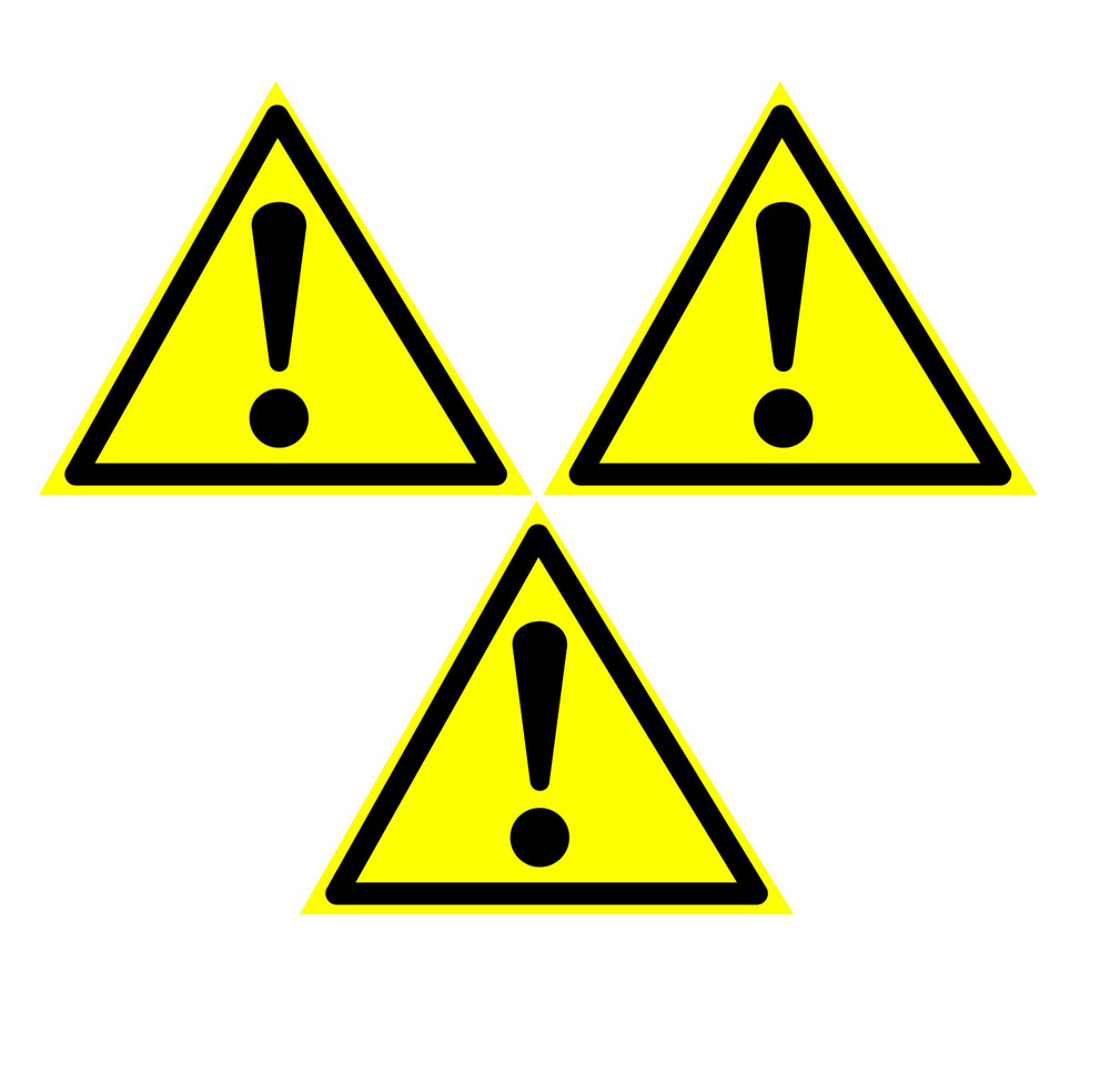 Наклейка W 09 Внимание Опасность (прочие опасности) Размер 100х100 мм. 3 шт.  #1