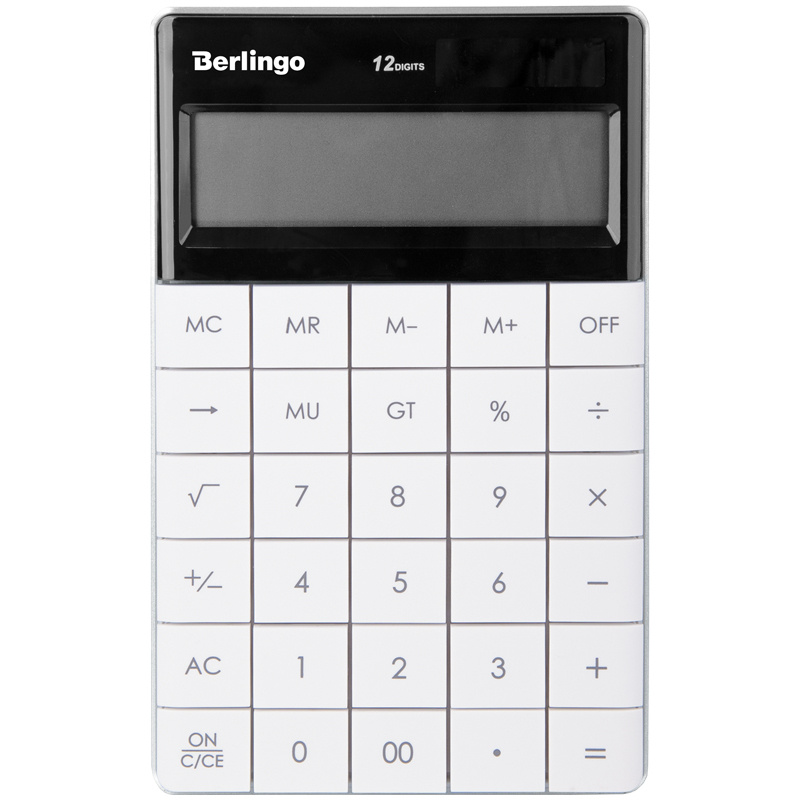Калькулятор настольный Berlingo "Power TX", 12-ти разрядный, двойное питание, 165х105х13мм, белый  #1