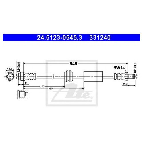 Ate Трубки тормозные, арт. 24512305453, 1 шт. #1