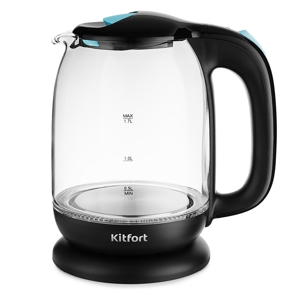 Kitfort Электрический чайник КТ-625, прозрачный, черный #1