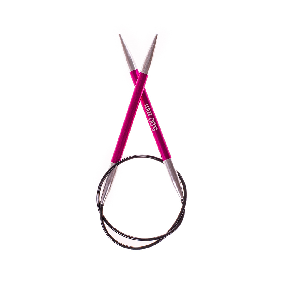 47071 Спицы круговые для вязания с эластичной гибкой леской 40 х 5.00 мм Zing KnitPro  #1