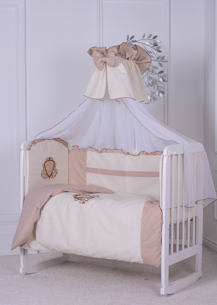 Комплект бортиков в детскую кроватку для новорожденных 4 предмета LuBaby Ричард  #1
