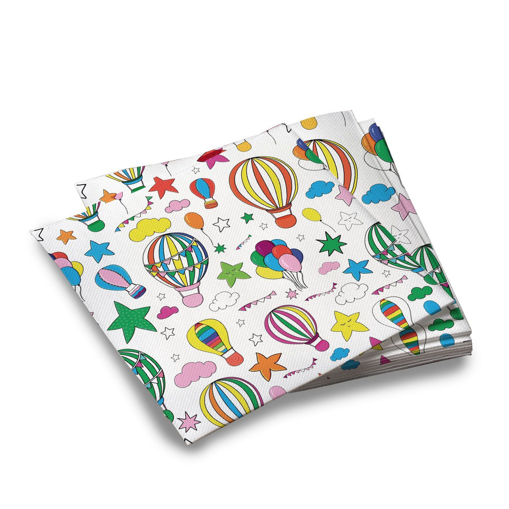 Бумажные салфетки для праздника и сервировки стола ND Play / Шарики с обводкой (33х33 см, 1 упаковка, #1