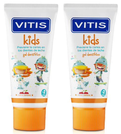 Комплект детских зубных паст VITIS kids от 2 до 6 лет с фтором (1000ppm), 2шт  #1