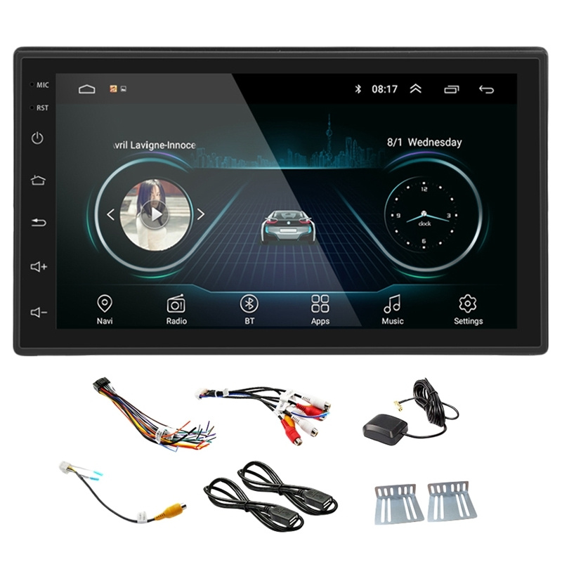 НОВЫЙ черный 2DIN Android автомобильный мультимедийный MP5-плеер радио GPS Navi WIFI 2 Din 7 дюймов сенсорный #1