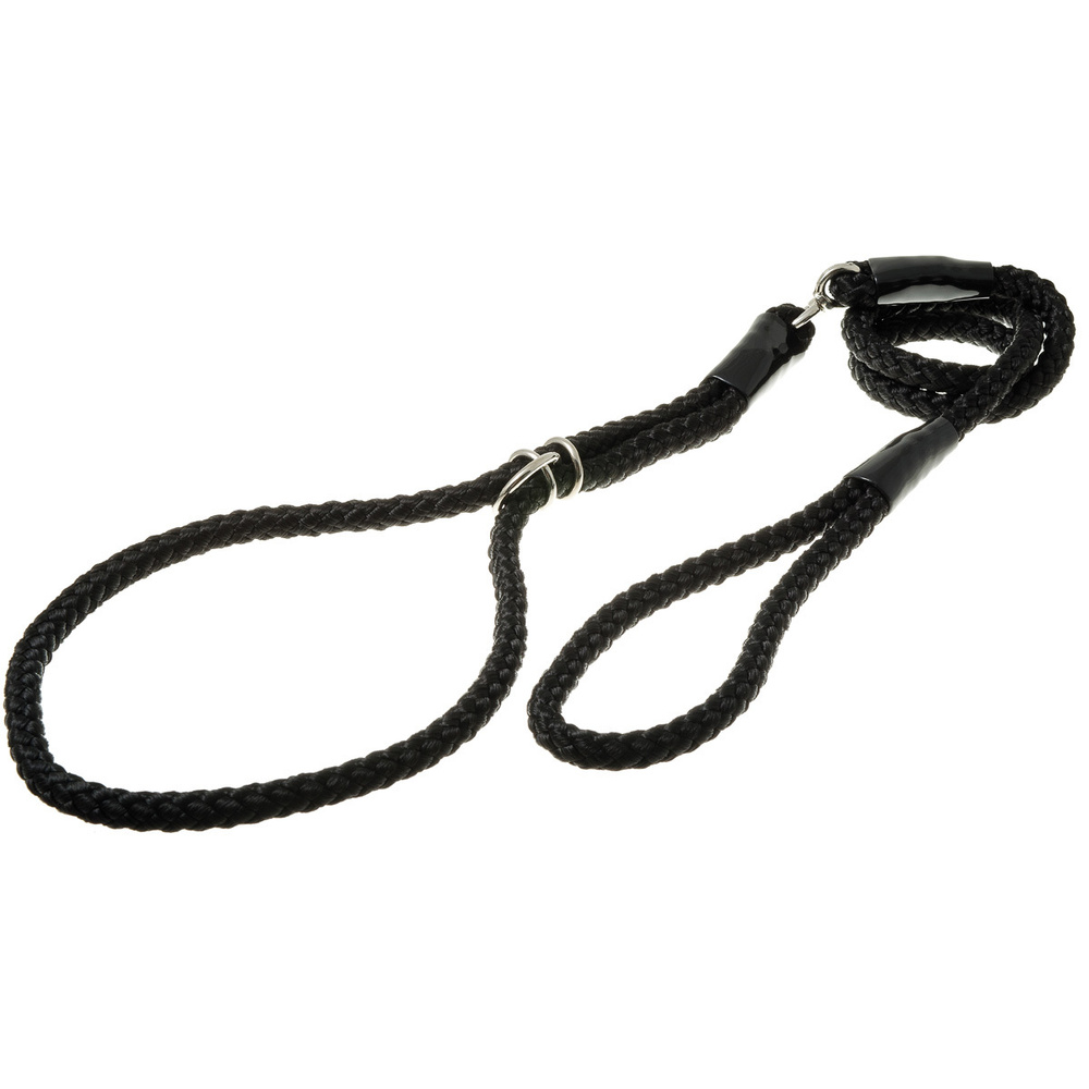 Ринговка для собак, круглая с кольцом, обхват до 66 см, нейлон ширина 10 мм, длина 120 см, черная, V.I.Pet, #1