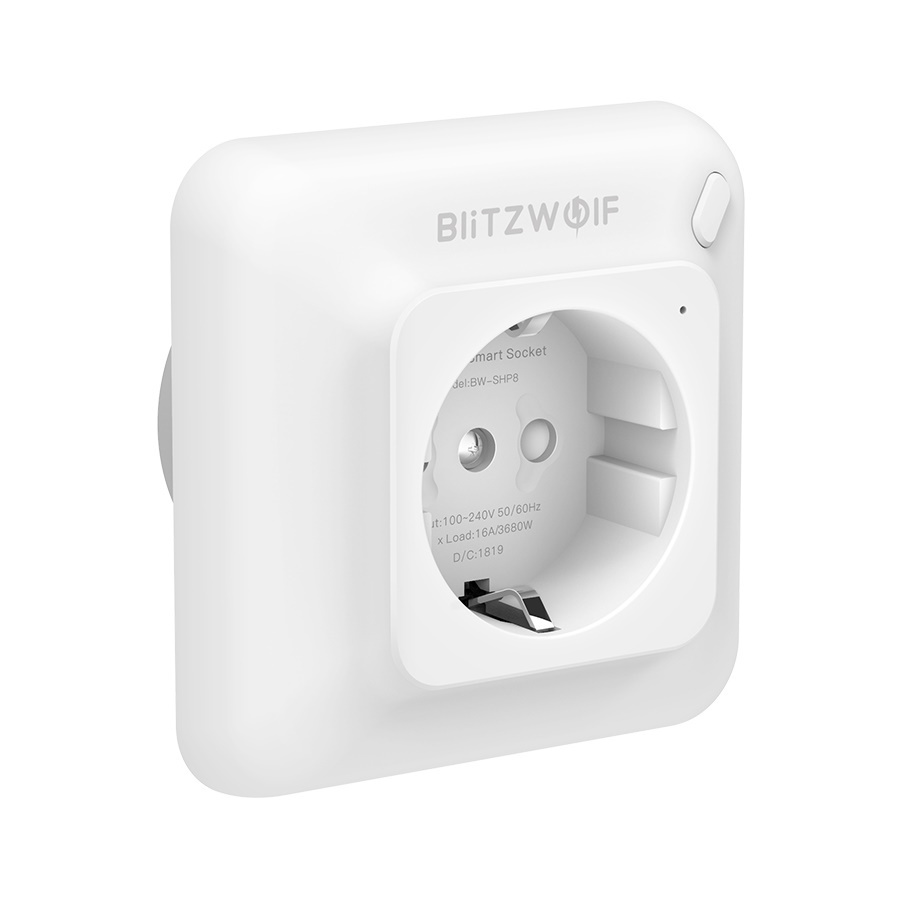 Умная розетка BlitzWolf BW-SHP8 3680W EU WiFi Smart In-wall Socket White #1