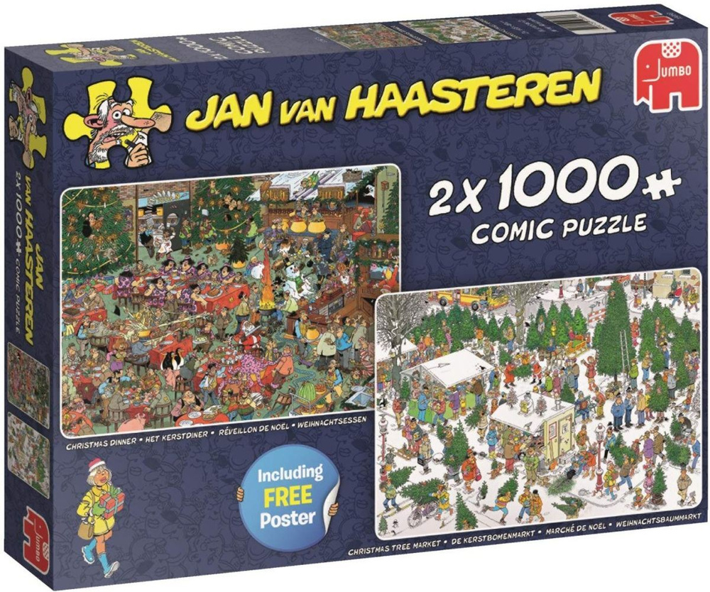 Пазл Jumbo 2x1000 деталей, элементов: Рождественские подарки (Jan Van Haasteren)  #1